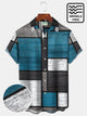 Alohadaddy Retro Geometric Contrast Hawaiian Shirt Oversized Vacation Aloha Wrinkle-Free Shirt