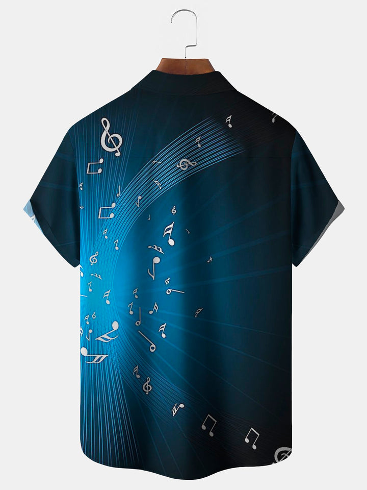 Chemise hawaïenne musicale à dégradé de notes Alohadaddy Chemise Aloha de vacances surdimensionnée
