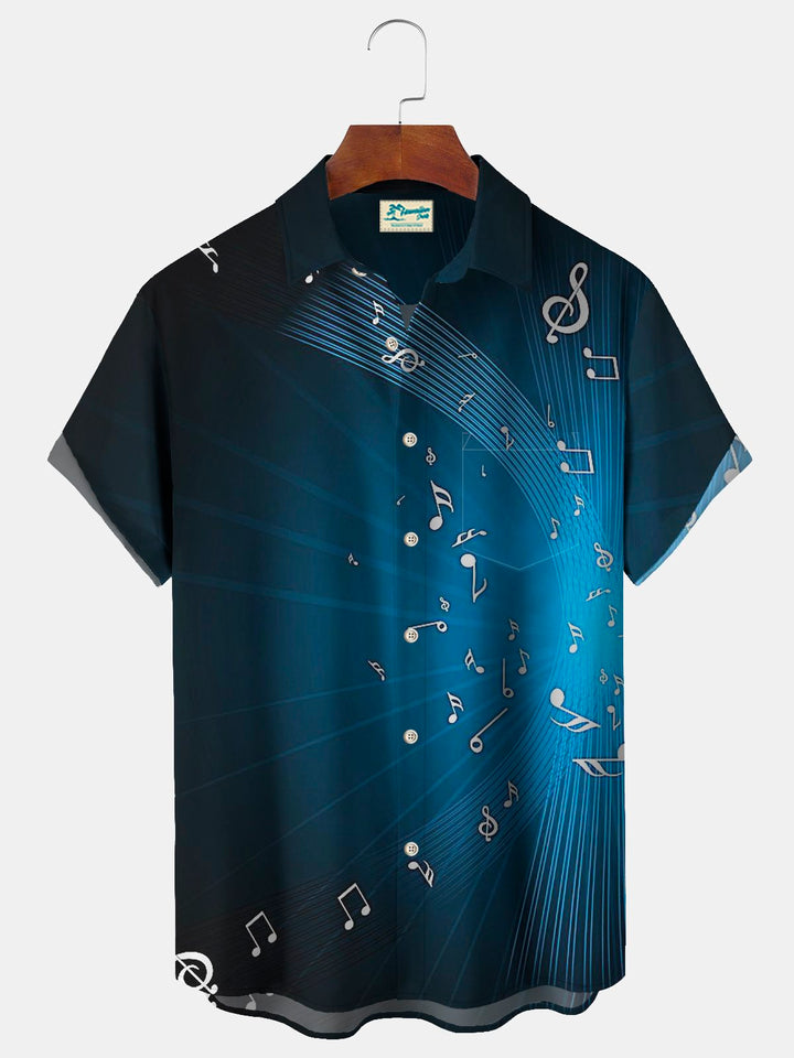 Chemise hawaïenne musicale à dégradé de notes Alohadaddy Chemise Aloha de vacances surdimensionnée