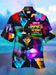 Men's Holiday 2023 New Year's Shirts Cocktail Art Palm Tree Wrinkle Free Plus Size Hawaiian Shirts