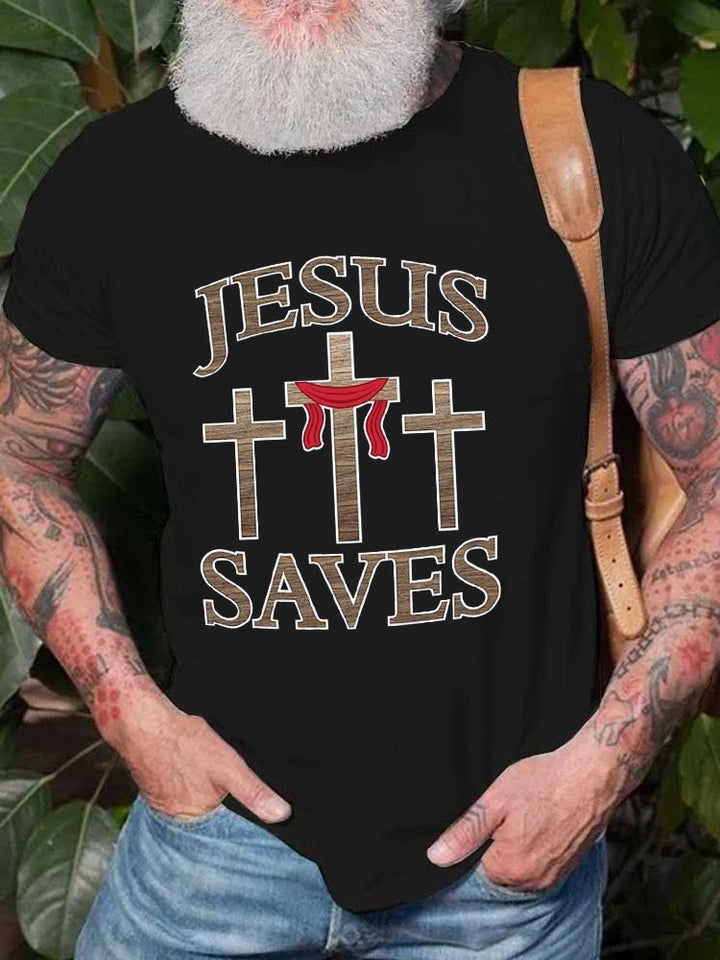 Alohadaddy Holiday Casual Jesus Saves Men&