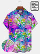 Alohadaddy Beach Vacation Pink Flamingo Tropical Men's and Women's Aloha Hawaiian Shirts Stretch Oversized Button Shirts