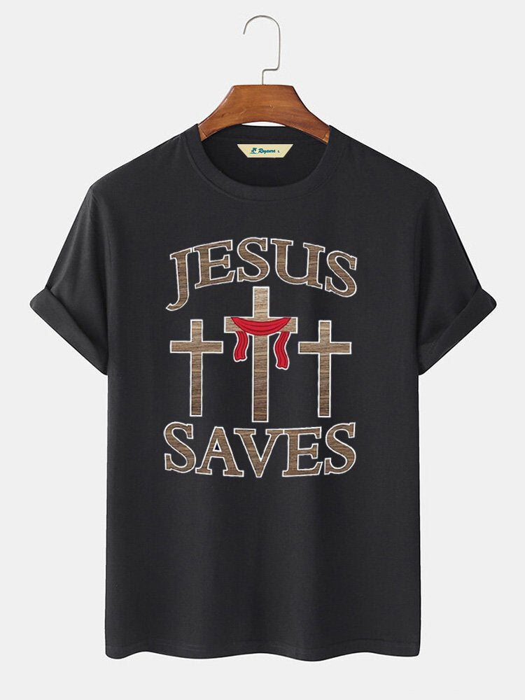 Alohadaddy Holiday Casual Jesus Saves Men&