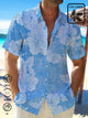 Alohadaddy Cotton Linen Floral Men's Vacation Beach Hawaiian Big & Tall Aloha Shirt