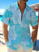Alohadaddy Cotton Linen Floral Men's Vacation Beach Hawaiian Big & Tall Aloha Shirt