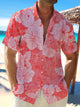 Alohadaddy Cotton Linen Floral Men's Vacation Beach Hawaiian Big & Tall Aloha Shirt