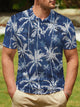 Alohadaddy Coconut Tree Print Beach Hawaiian Big & Tall Aloha Golf Polo Shirt