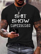 Alohadaddy Shit Show Supervisor Fun Graphic Men's Basic Casual Hawaiian Big and Tall T-Shirt