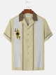 Alohadaddy Vintage Bowling Las Vegas Casino Poker Print Men's Big and Tall Shirt