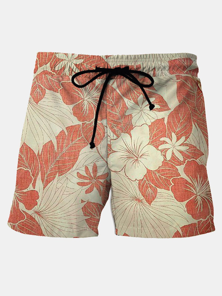 Pantalones cortos hawaianos de vacaciones para hombres grandes y altos con estampado floral Alohadaddy