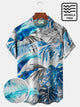 Camisa hawaiana Alohadaddy con estampado de hojas tropicales en degradado para hombre, para vacaciones, talla grande y alta, sin arrugas