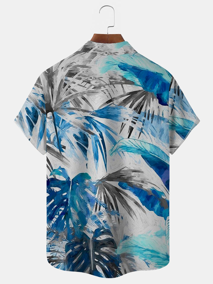 Chemise hawaïenne sans plis Alohadaddy à imprimé dégradé de feuilles tropicales pour homme, grande taille, vacances, plage, Aloha