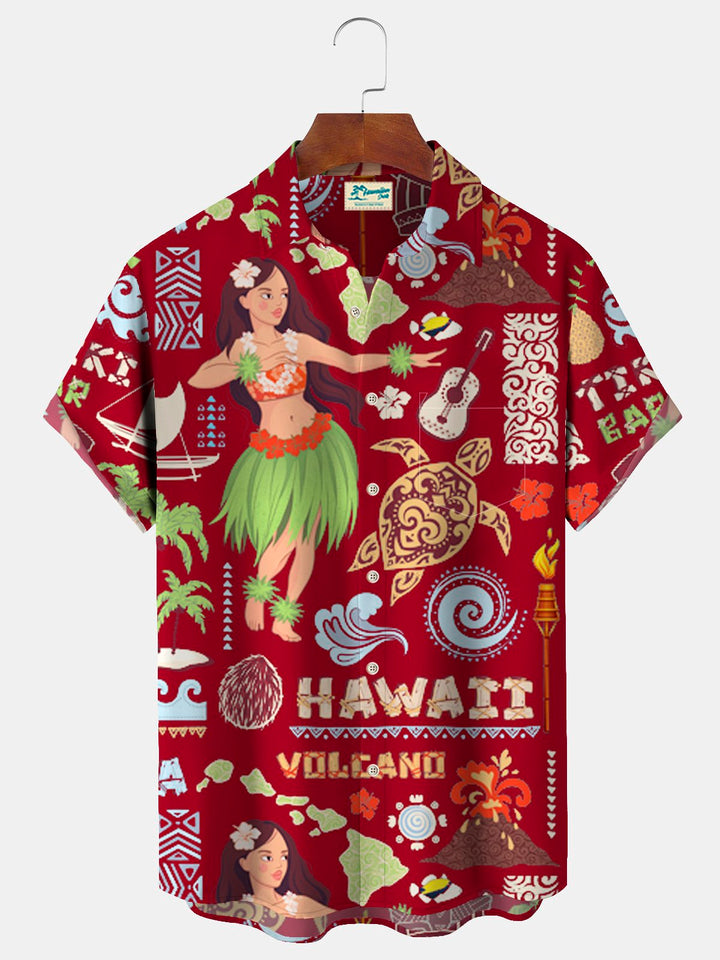 Chemise hawaïenne Alohadaddy TIKI Hula à imprimé ethnique pour homme, grande taille, pour les vacances
