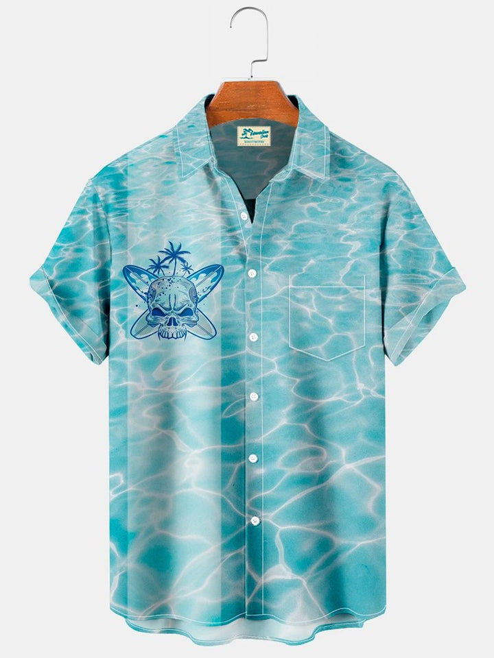 Alohadaddy Seawater Skull Print Beach Men&