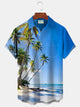 Alohadaddy Beach Coconut Palm Print Men's Vacation Hawaiian Big and Tall Aloha Shirt