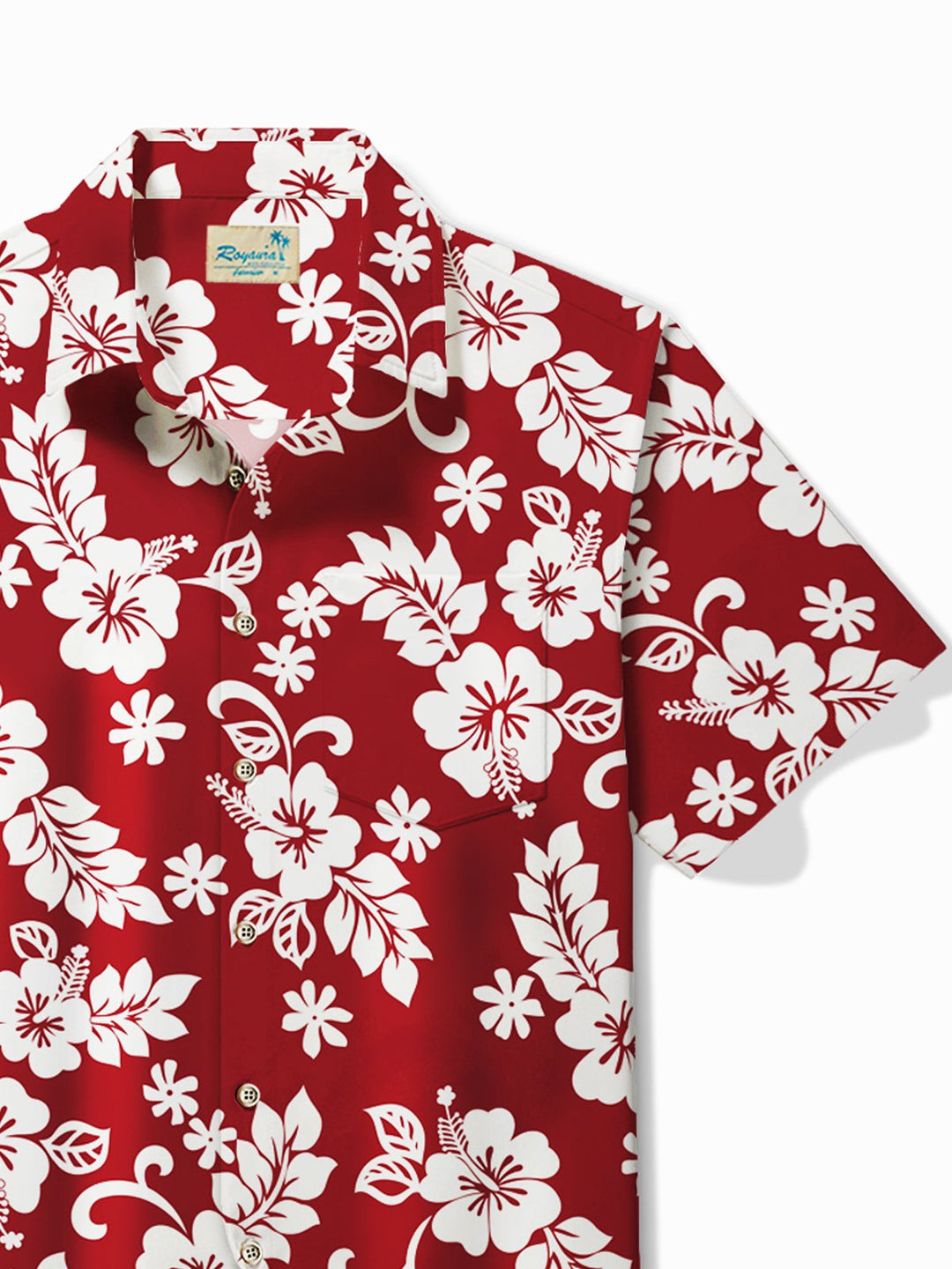 Camisa de campamento de secado rápido con bolsillo y diseño de plumeria hawaiana para hombre de Alohadaddy Holiday Beach, color rojo, talla grande