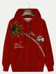 Men's Red Christmas Hoodies Christmas Tree Santa Elk Red Plus Size Sweatshirts