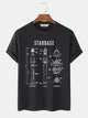 Camiseta informal de cuello redondo y manga corta con diseño de cohete espacial Alohadaddy para hombre, elástica, de talla grande, para hombre