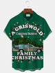 Alohadaddy Vintage Christmas Holiday Red Men's Shirt Truck Christmas Tree Cartoon Art Light Pocket Camp Shirt Big Tall