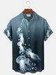 Camisa hawaiana grande y alta con estampado ombré de medusas oceánicas de Alohadaddy para hombre para vacaciones en Hawái