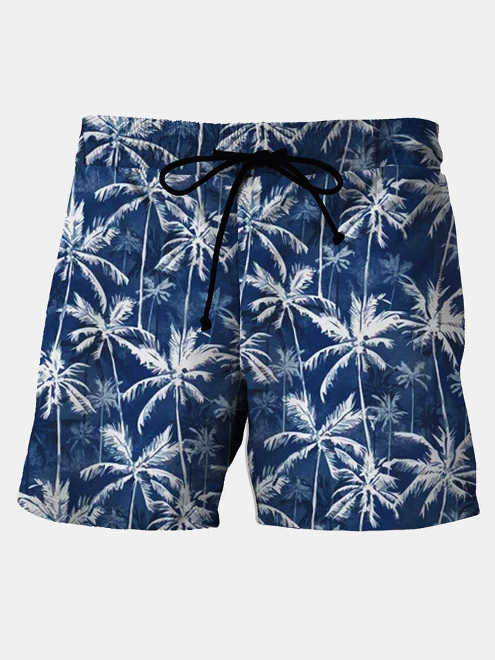 Alohadaddy Swim Trunks Coconut Palm Print Men&
