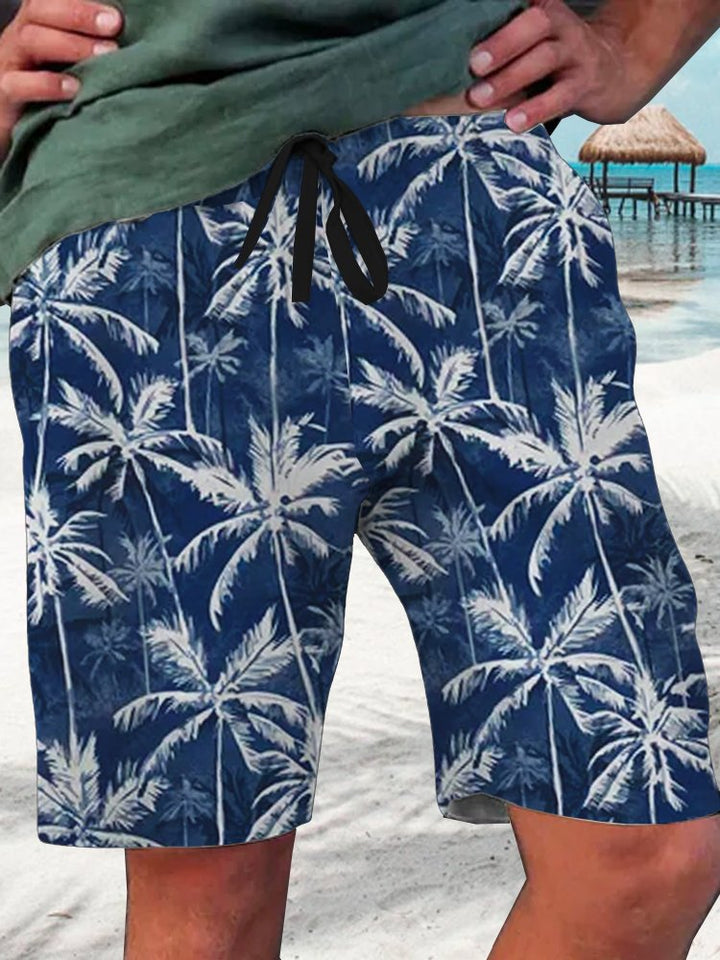 Alohadaddy Swim Trunks Coconut Palm Print Men&