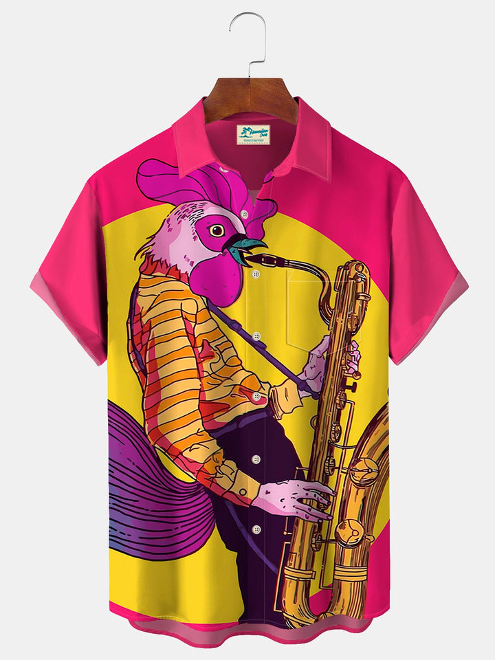 Alohadaddy Cock Musical Saxophone Print Beach Men&
