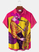 Alohadaddy Cock Musical Saxophone Print Beach Men's Hawaiian Big&Tall Shirt With Pocket