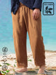 Men's Cotton Linen Blend Casual Breathable Trousers Seaside Hawaii Resort Pants