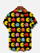 Alohadaddy 50's Retro Cartoon Black Men's Hawaiian Shirts Yellow Monster Stretch Oversized Aloha Button Camp Shirts