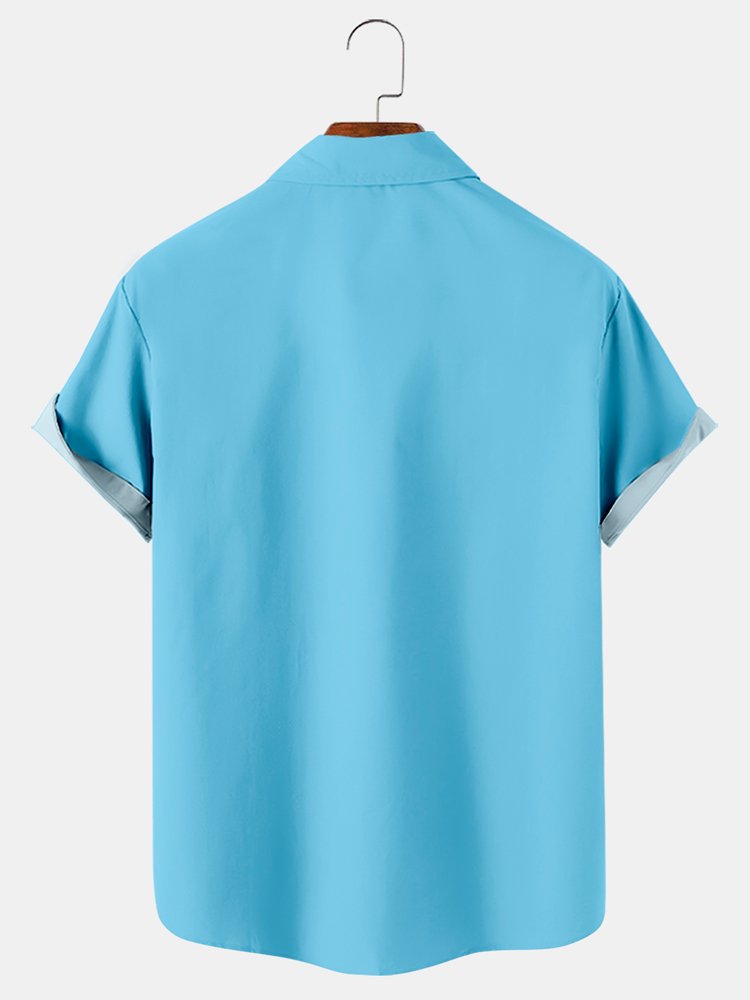 Camisa hawaiana de playa para hombre de talla grande y alta con estampado de cocoteros y loros de bolsillo de Alohadaddy