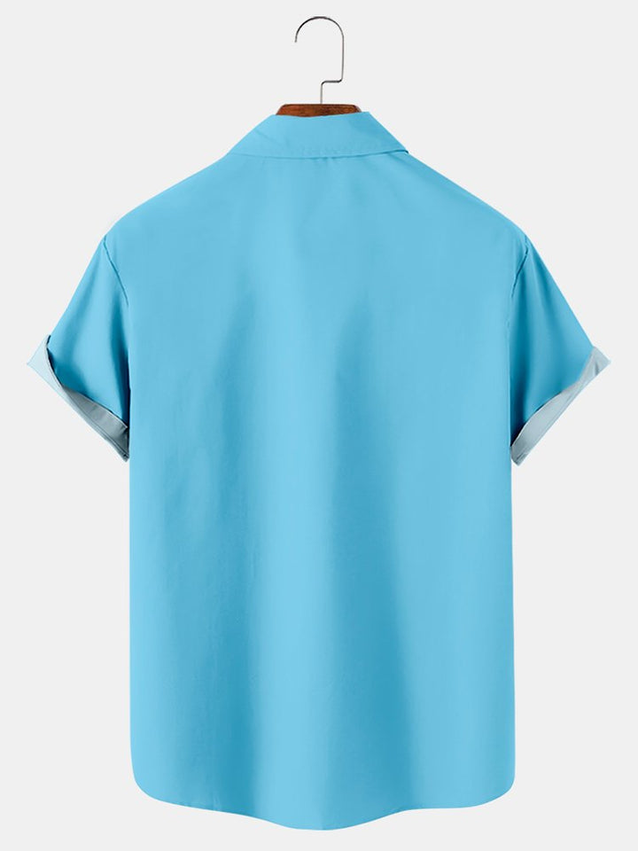 Camisa hawaiana de playa para hombre de talla grande y alta con estampado de cocoteros y loros de bolsillo de Alohadaddy