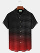 Alohadaddy Geometric Gradient Print Beach Men's Hawaiian Oversized Shirt with Pocket