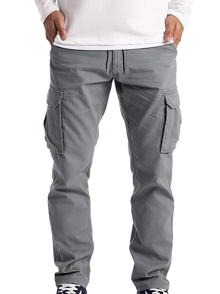 Pantalones cargo casuales de algodón para hombre, pantalones holgados de pierna recta