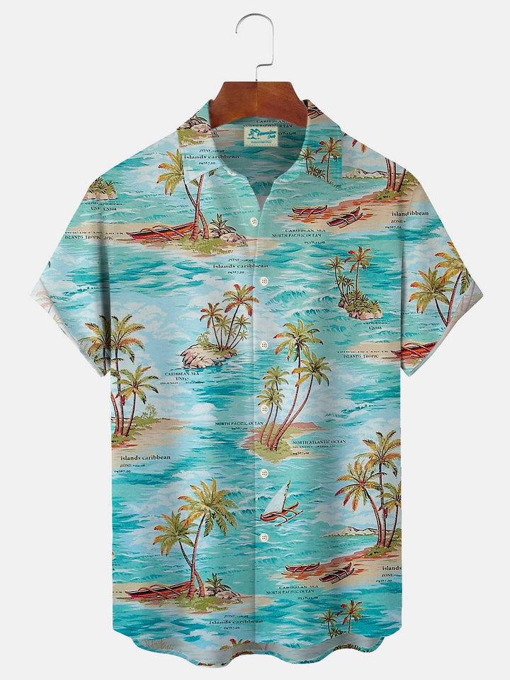 Alohadaddy Hawaiian Floral Wave Print Men&