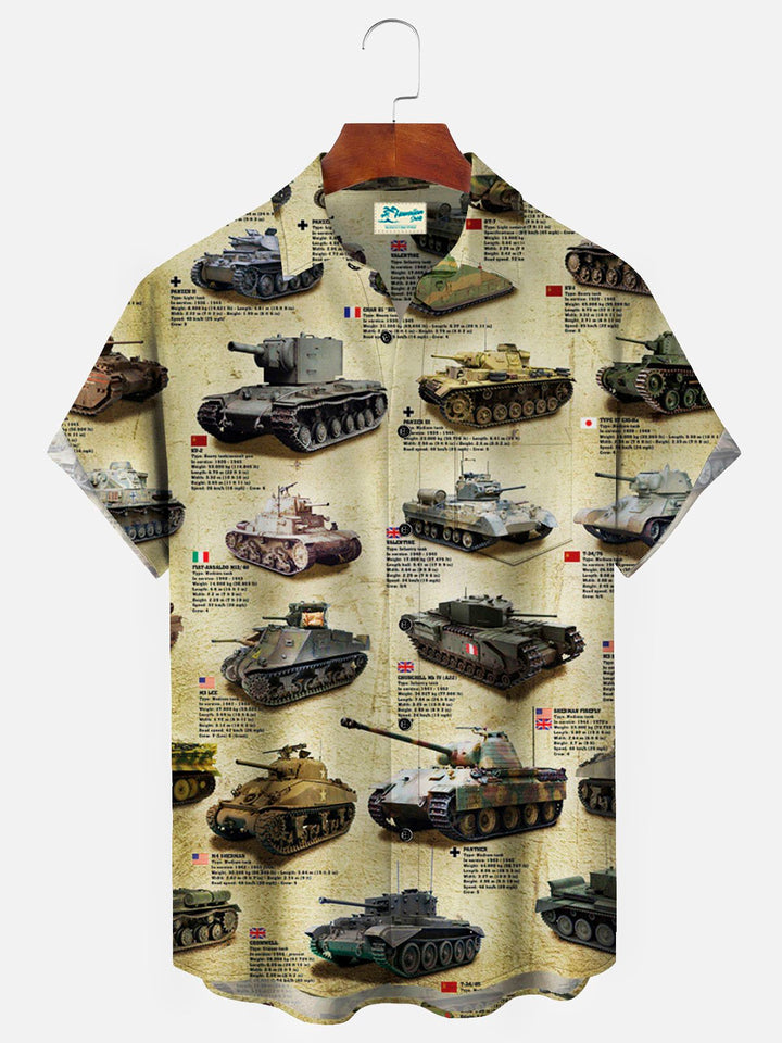 Alohadaddy Vintage WWII Tank Art Poster White Men&