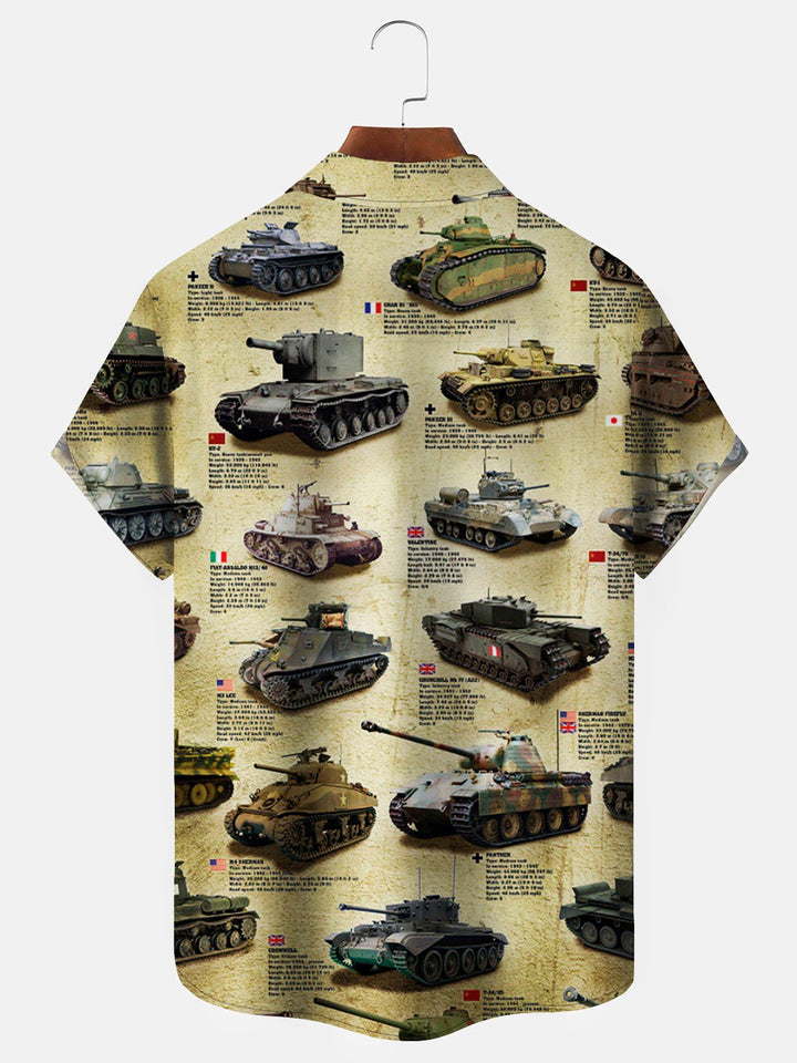 Alohadaddy Vintage WWII Tank Art Poster White Men&