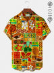 Alohadaddy Beach Holiday Orange Men's Hawaiian Shirt Turtle Coconut Tree Quick Dry Pocket Camp Shirt Big Tall