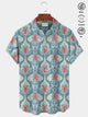 Alohadaddy Holiday Beach Blue Men's Hawaiian Shirts Ocean Lobster Art Breathable Comfort Pocket Camp Shirts Big Tall