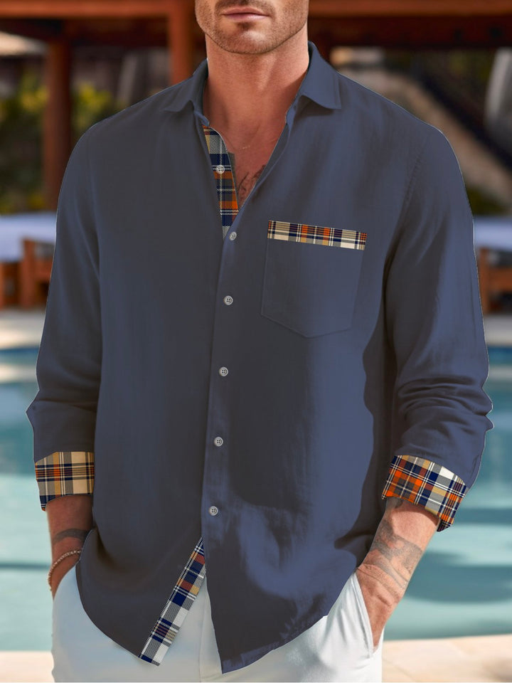 Alohadaddy Basic Casual Plaid Print Beach Men&