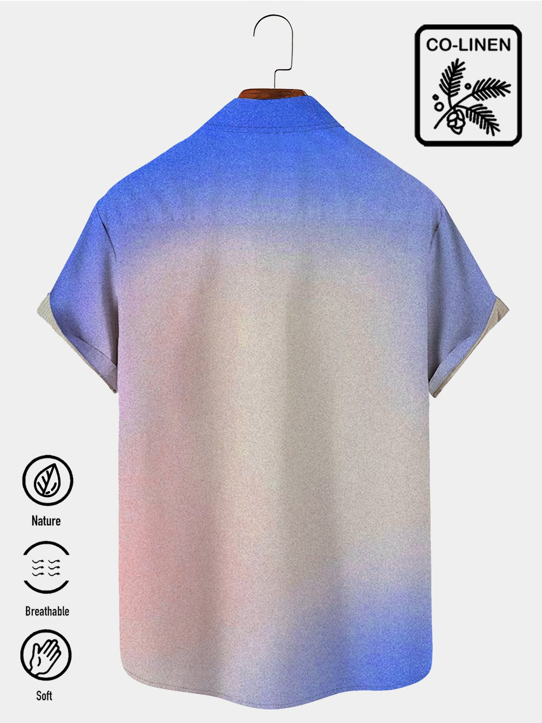 Alohadaddy Cotton Linen Gradual Coconut Tree Men&