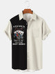 Men's Creative Design Retro Car Poster Pattern Shirt With Pockets