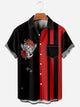 Men's Rose Cross Print Casual Vintage Bowling Short Sleeve Shirt