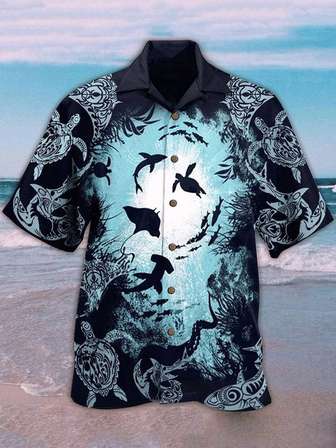 Cosy Hubs Turtle Aquarium Life Colorful Unique Unisex Hawaiian Shirt For Men
