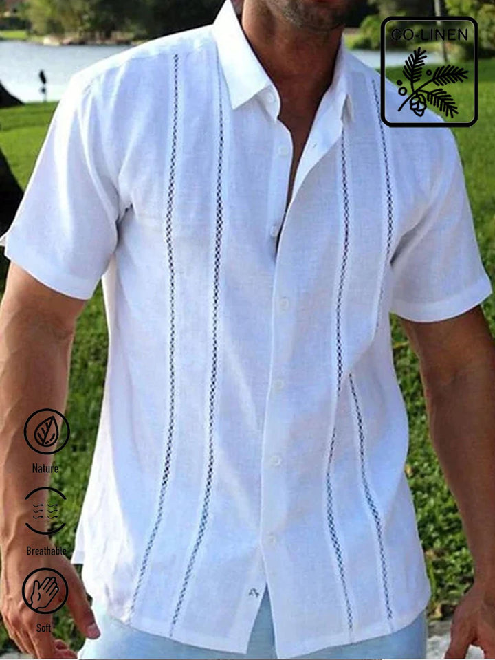 Alohadaddy Cotton-Linen Casual Shirts Natural Breathable Summer Lightweight Hawaiian Shirts