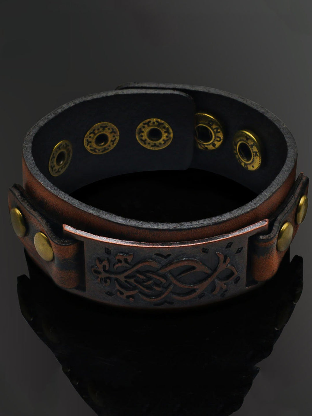 Punk Simple Geometric Square Wide Leather Bracelet for Men