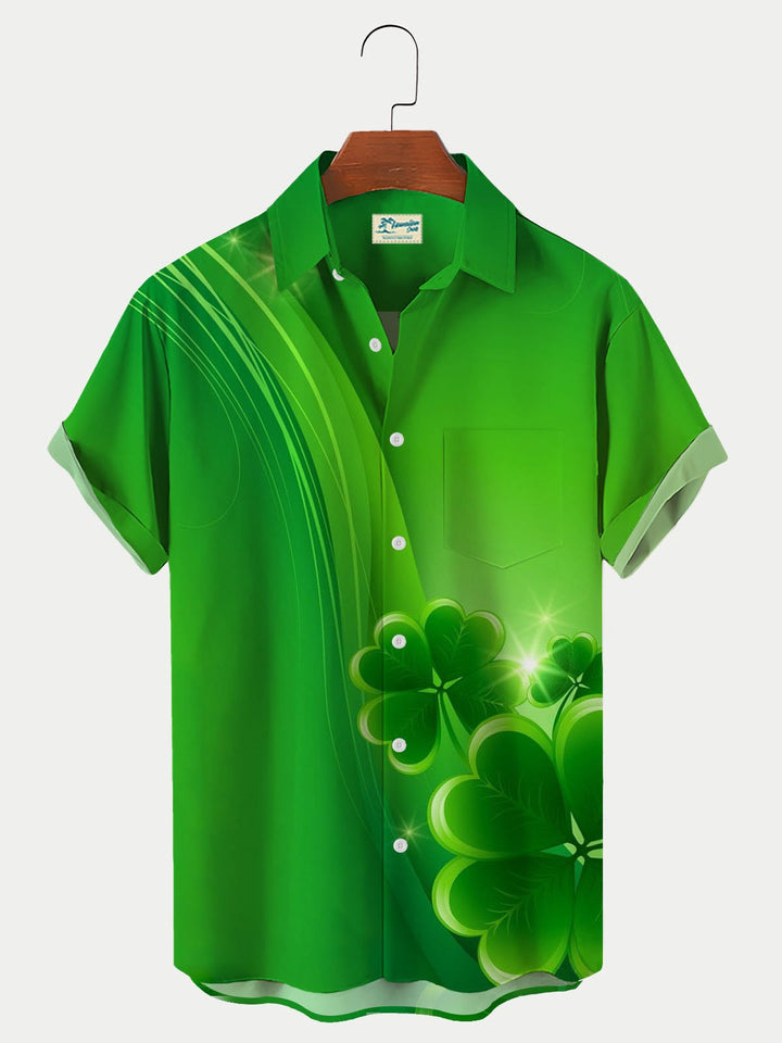 Camisa hawaiana con estampado del Día de San Patricio para hombre, transpirable, para tallas grandes y altas