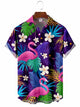 Men's Hawaiian Floral Flamingo Short Sleeve Shirt