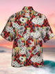 Alohadaddy Vintage Poker Checkerboard Men's Retro Lattice Party Shirt Big &Tall Aloha Shirts