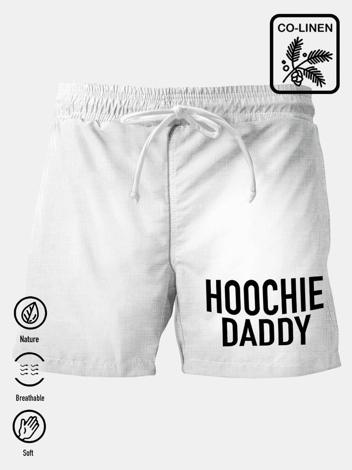 Pantalones cortos casuales naturales y transpirables de algodón y lino Hoochie Daddy para hombre de Alohadaddy